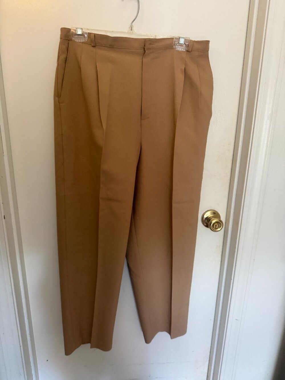 Kathie Lee Pleated Tan Trousers W 16P